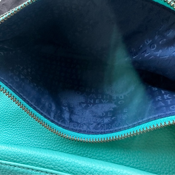 Kate Spade Teal Blue Green Fold Over Messenger Bag Crossbody Handbag w/ Dustbag - Picture 9 of 10